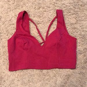 Deep red bustier top